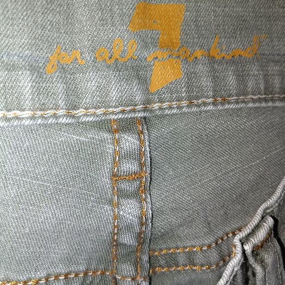 7 for All Mankind SFAM  Vintage Y2K Drab Green Denim Dojo Jeans  26 - Picture 12 of 12